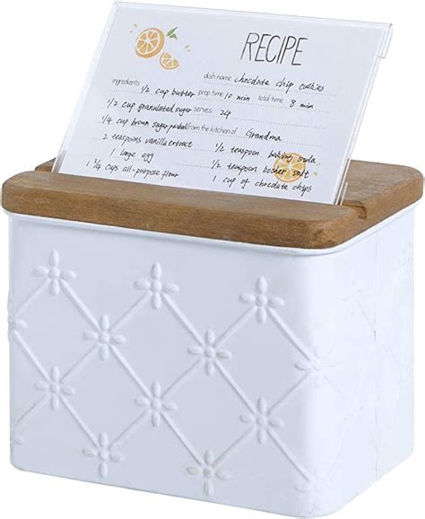 NIKKY HOME Kitchen Metal Recipe Organization Box 